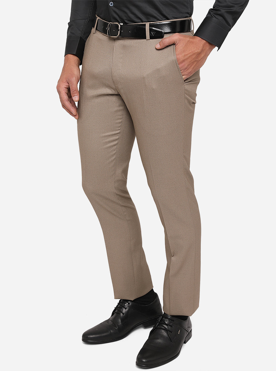 Buy Men Grey Solid Regular Fit Trousers Online - 173294 | Peter England